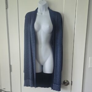 Magaschoni Blue Cardigan Sweater Open Front